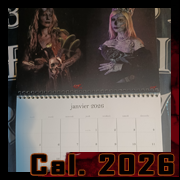 Calendrier 2026 par Cyb – portraits sombres d’une démone et d’une reine macabre pour le mois de janvier.