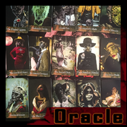 Oracle of Shadows cards by Cyb, gothic art and digital vanitas.