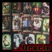 Oracle of Shadows cards by Cyb, gothic art and digital vanitas