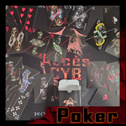 Deadly Elegance gothic poker deck spread on playmat