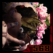 Broken pregnant belly with eyes, hand and worm – floral horror portrait by Cyb, creation 568